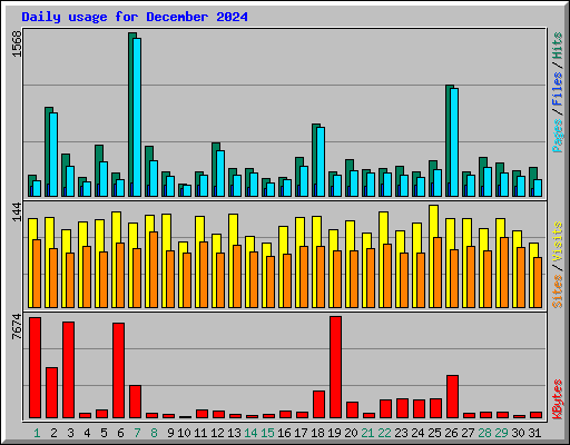 Daily usage for December 2024