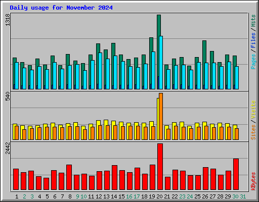 Daily usage for November 2024