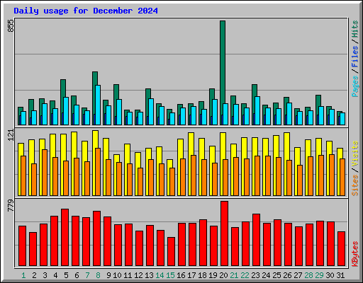 Daily usage for December 2024