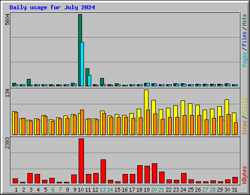 Daily usage for July 2024