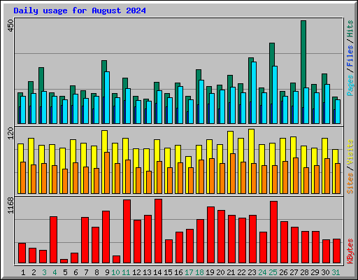 Daily usage for August 2024