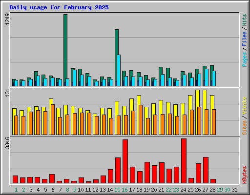 Daily usage for February 2025