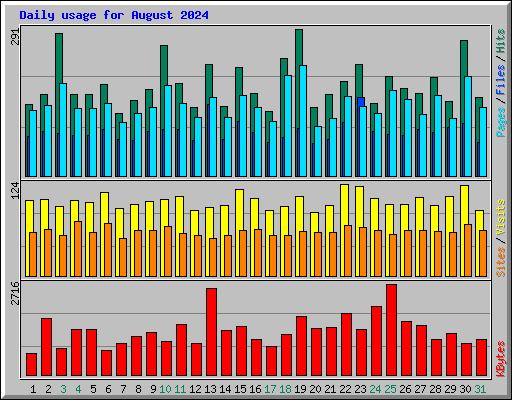 Daily usage for August 2024