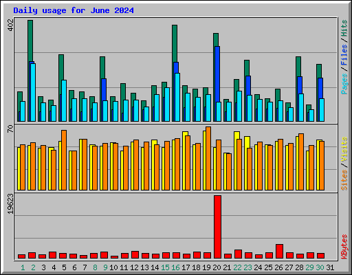 Daily usage for June 2024