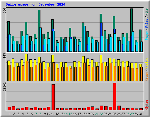 Daily usage for December 2024